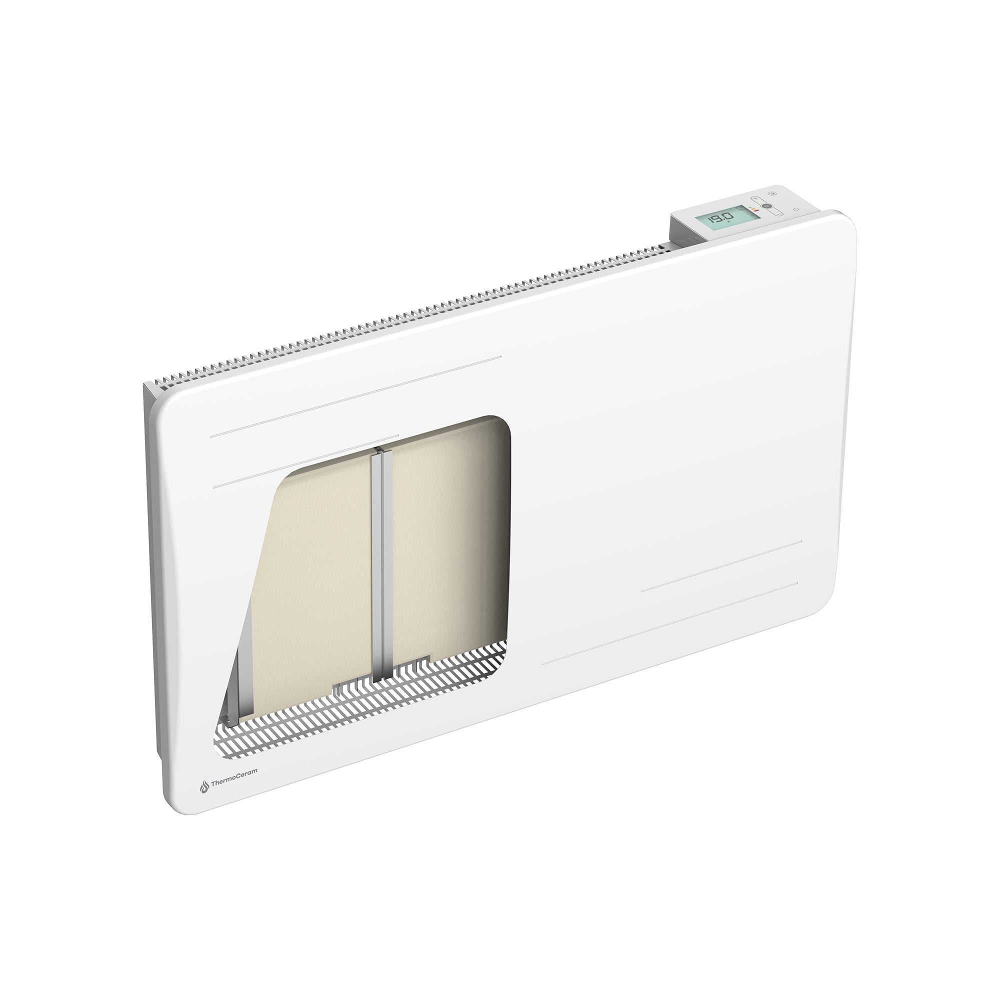 Radiateur électrique connecté 1500W à inertie sèche céramique horizontal Blanc Alice