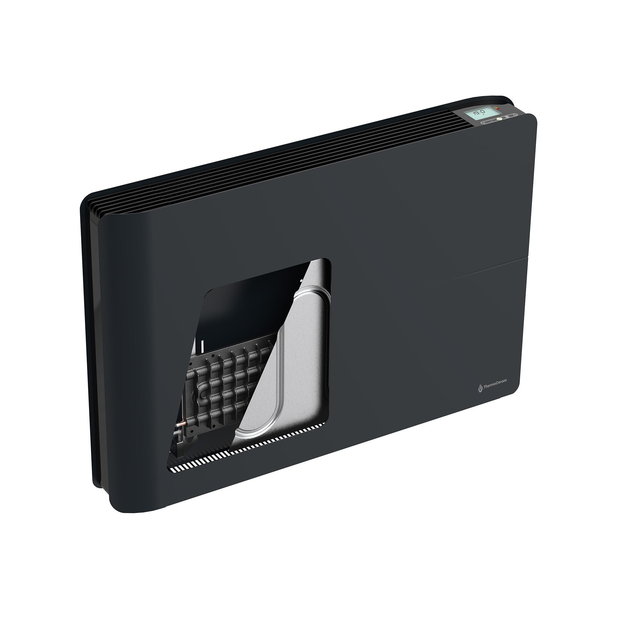 Radiateur électrique connecté 1500W double système de chauffe horizontal Noir Molia